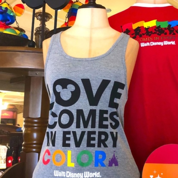 Disney Gray Tank Top with Rainbow Print - Picture 1 of 3